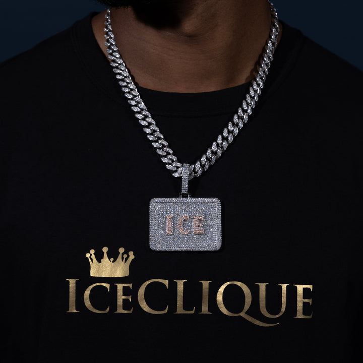 Custom Plate Letter Pendant - ICECLIQUE JEWELRY
