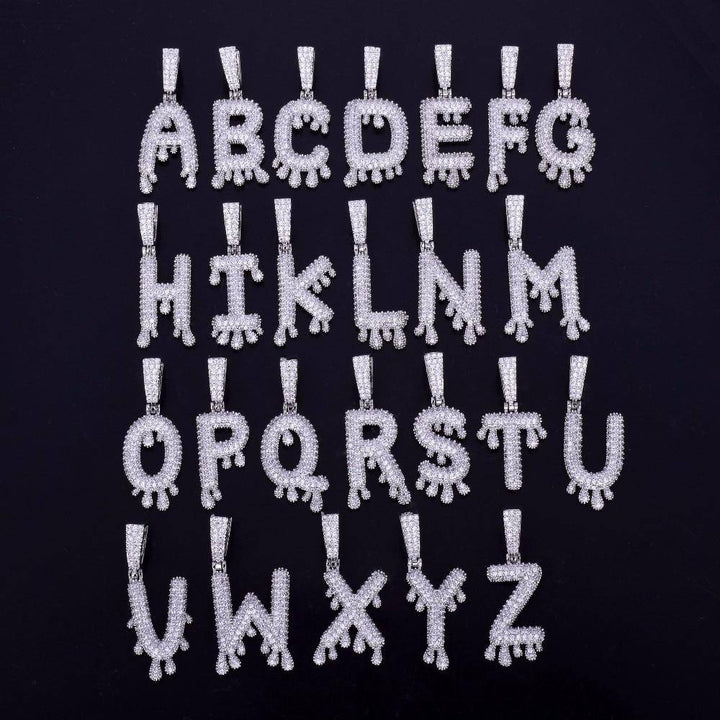Custom Drip Letter Pendant - ICECLIQUE JEWELRY