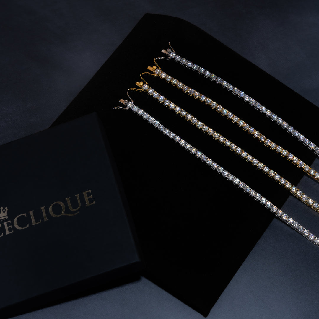 5mm Tennis Chain & 5mm Tennis Bracelet Bundle (Gold/White Gold) - ICECLIQUE JEWELRY