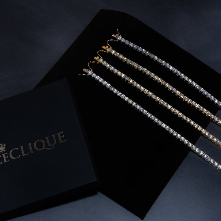 5mm Tennis Chain & 5mm Tennis Bracelet Bundle (Gold/White Gold) - ICECLIQUE JEWELRY