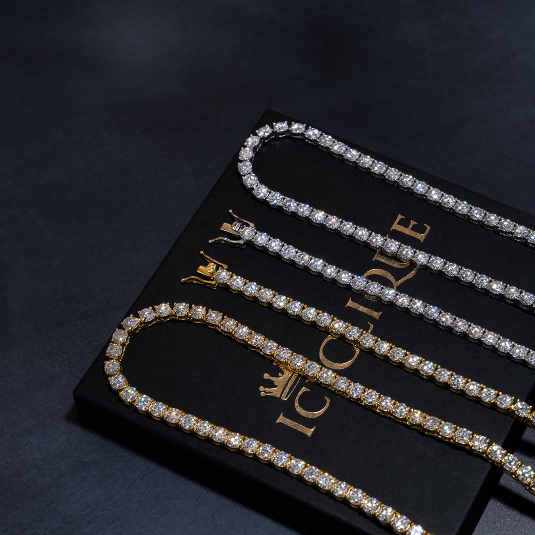 5mm Tennis Chain & 5mm Tennis Bracelet Bundle (Gold/White Gold) - ICECLIQUE JEWELRY