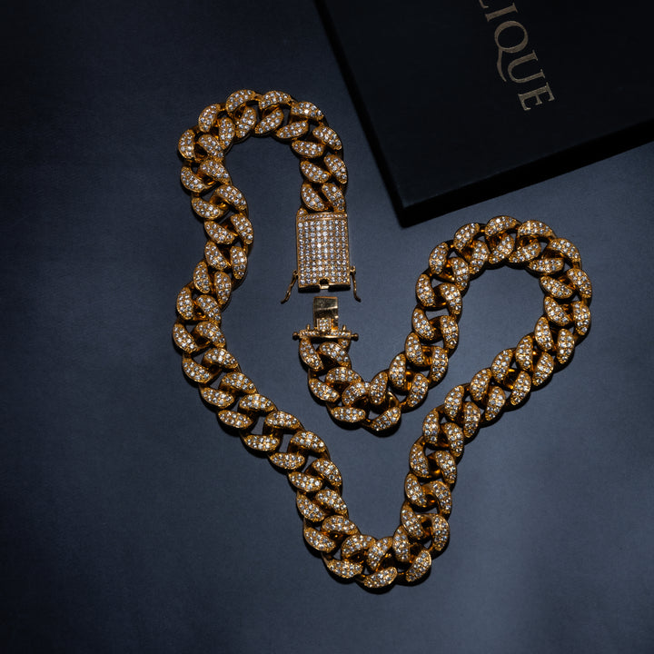 20mm Cuban Chain & Cuban Bracelet Bundle - Gold/White Gold - ICECLIQUE JEWELRY
