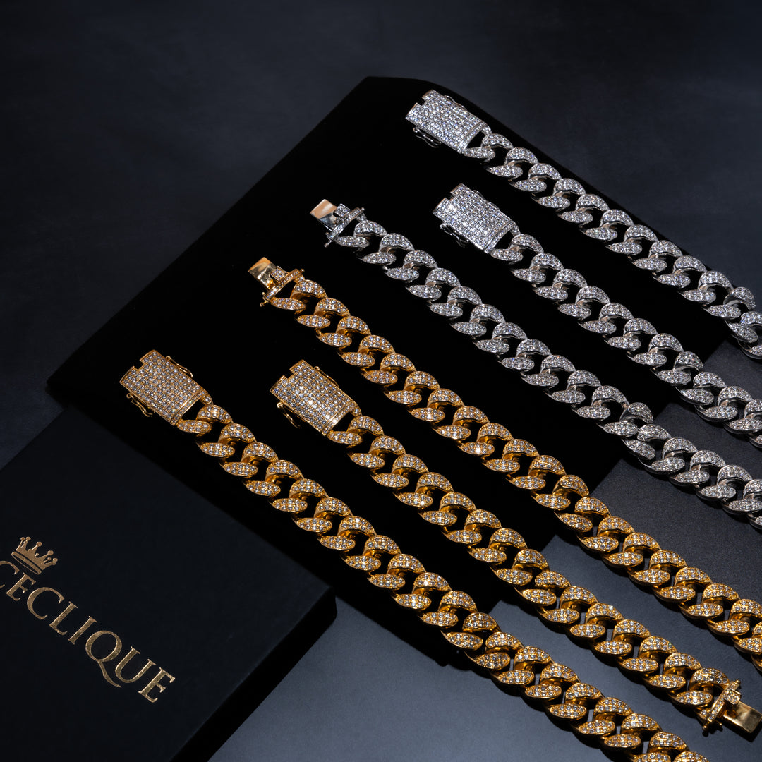 20mm Cuban Chain & Cuban Bracelet Bundle - Gold/White Gold - ICECLIQUE JEWELRY