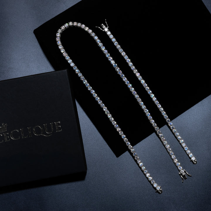 5mm Tennis Chain & 5mm Tennis Bracelet Bundle (Gold/White Gold) - ICECLIQUE JEWELRY