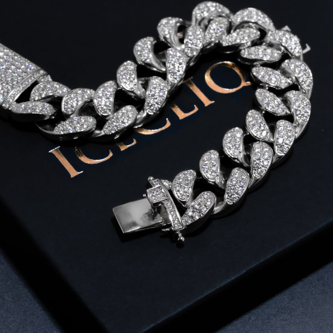 20mm Cuban Chain & Cuban Bracelet Bundle - Gold/White Gold - ICECLIQUE JEWELRY