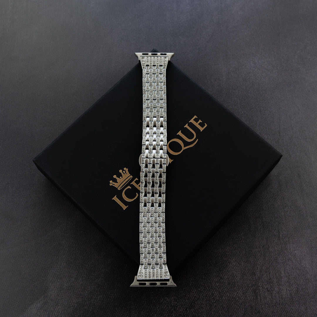 Iced Out 6 Row Apple Watch Band - ICECLIQUE JEWELRY