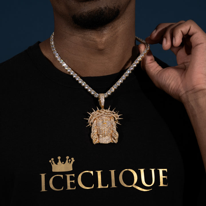 Micro Pave Jesus Pendant