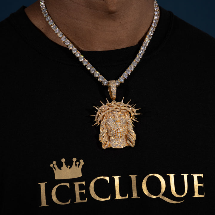 Micro Pave Jesus Pendant