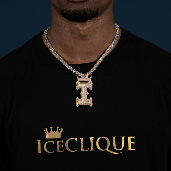 Custom Single Crowned Letter Pendant