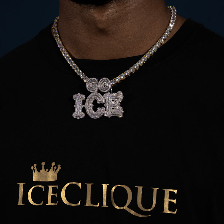 Custom Bail Micro Pave Baguette Custom Pendant