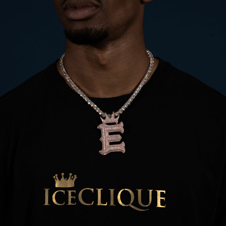 Custom Single Crowned Letter Pendant