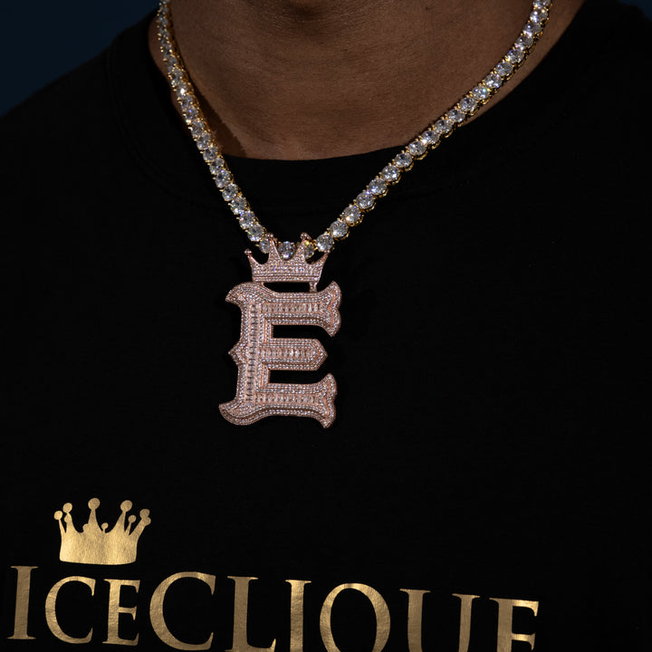 Custom Single Crowned Letter Pendant