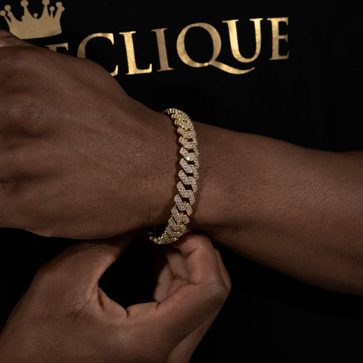 12MM Cuban Bracelet - Moissanite & S925