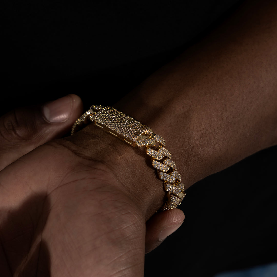 12MM Cuban Bracelet - Moissanite & S925