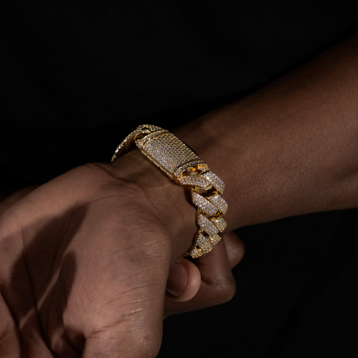 18MM Cuban Bracelet - Moissanite & S925