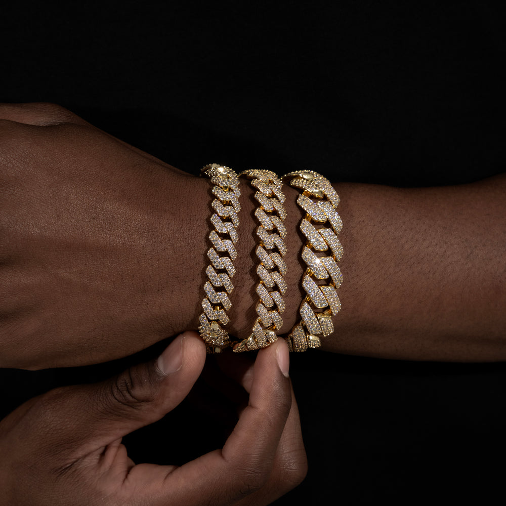 12-18MM Cuban Bracelet - Moissanite & S925 - ICECLIQUE JEWELRY 