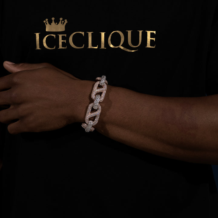 20MM Multi-Color Mariner Link Bracelet - Moissanite &S925