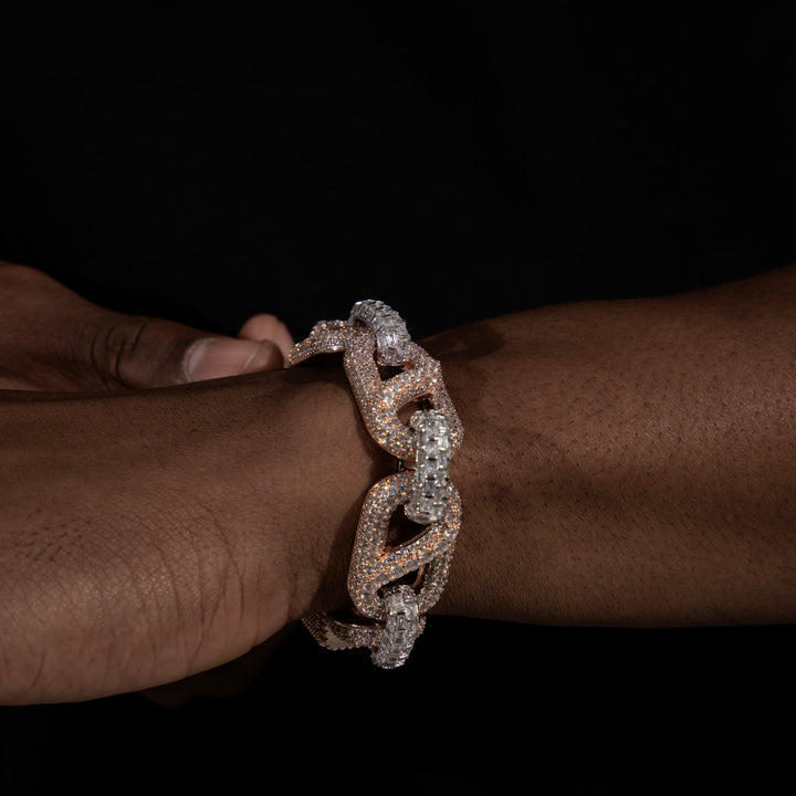 20MM Multi-Color Mariner Link Bracelet - Moissanite &S925