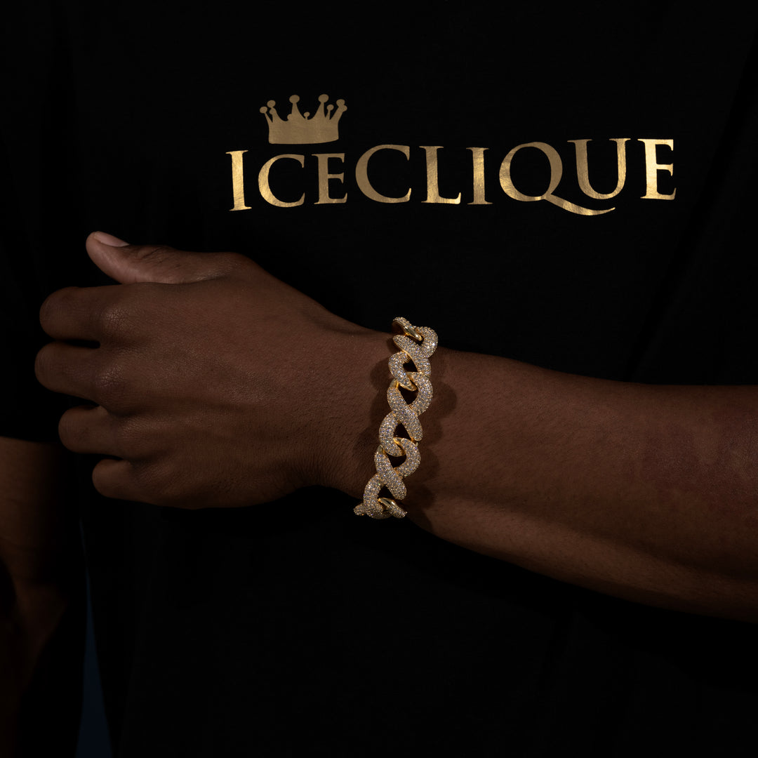18MM Infinity Link Cuban Bracelet - Moissanite & S925