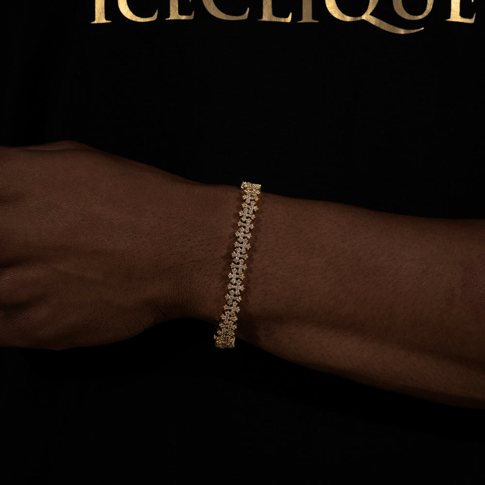 8MM Cross Cuban Bracelet - Moissanite & S925 - ICECLIQUE JEWELRY 
