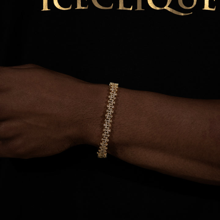 8MM Cross Cuban Bracelet - Moissanite & S925