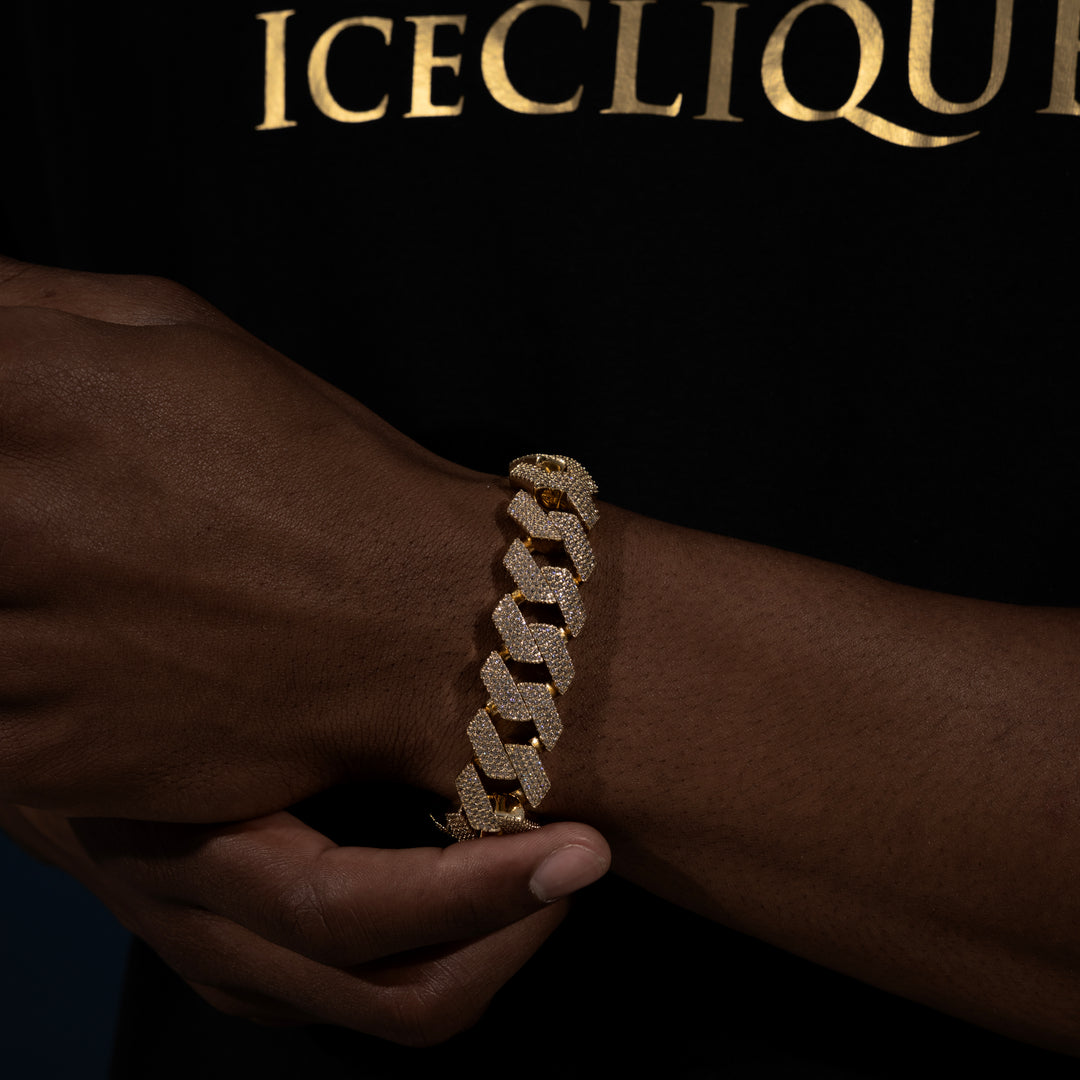 18MM 4-Row Cuban Bracelet - Moissanite & S925