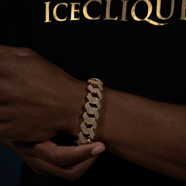 18MM 4-Row Cuban Bracelet - Moissanite & S925