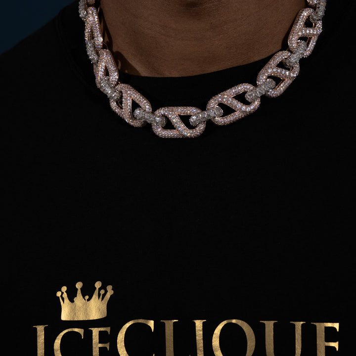 20MM Multi-Color Mariner Link Chain - Moissanite &S925