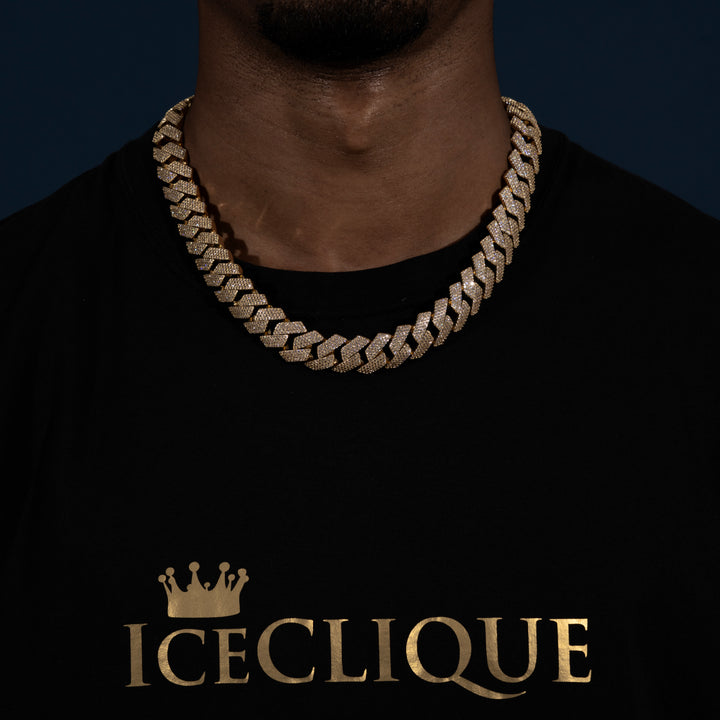 18MM 4-Row Cuban Chain - Moissanite & S925