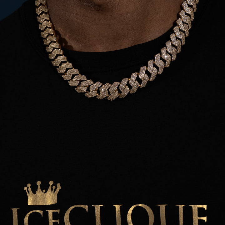 18MM 4-Row Cuban Chain - Moissanite & S925