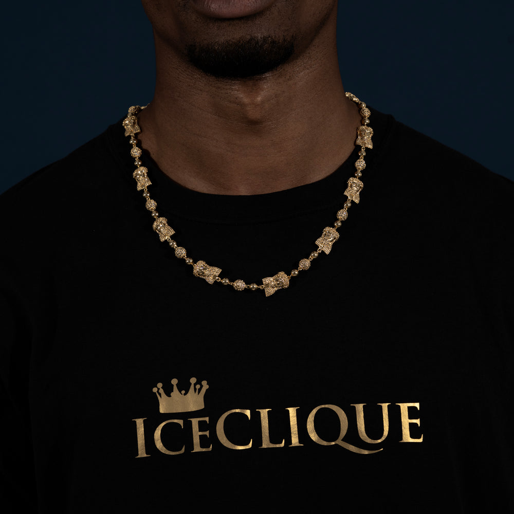 Connected Jesus Chain - Moissanite & S925 - ICECLIQUE JEWELRY 