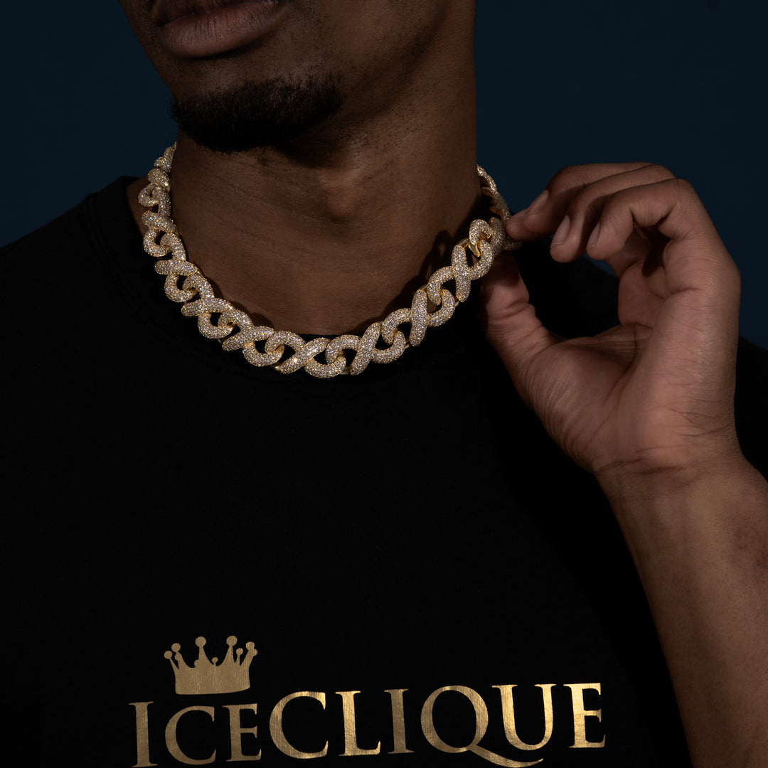 18MM Infinity Link Cuban Chain - Moissanite & S925