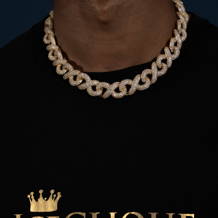 18MM Infinity Link Cuban Chain - Moissanite & S925