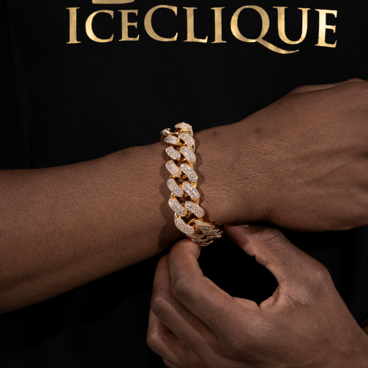 20MM Micro Pave Baguette Clasp Cuban Bracelet
