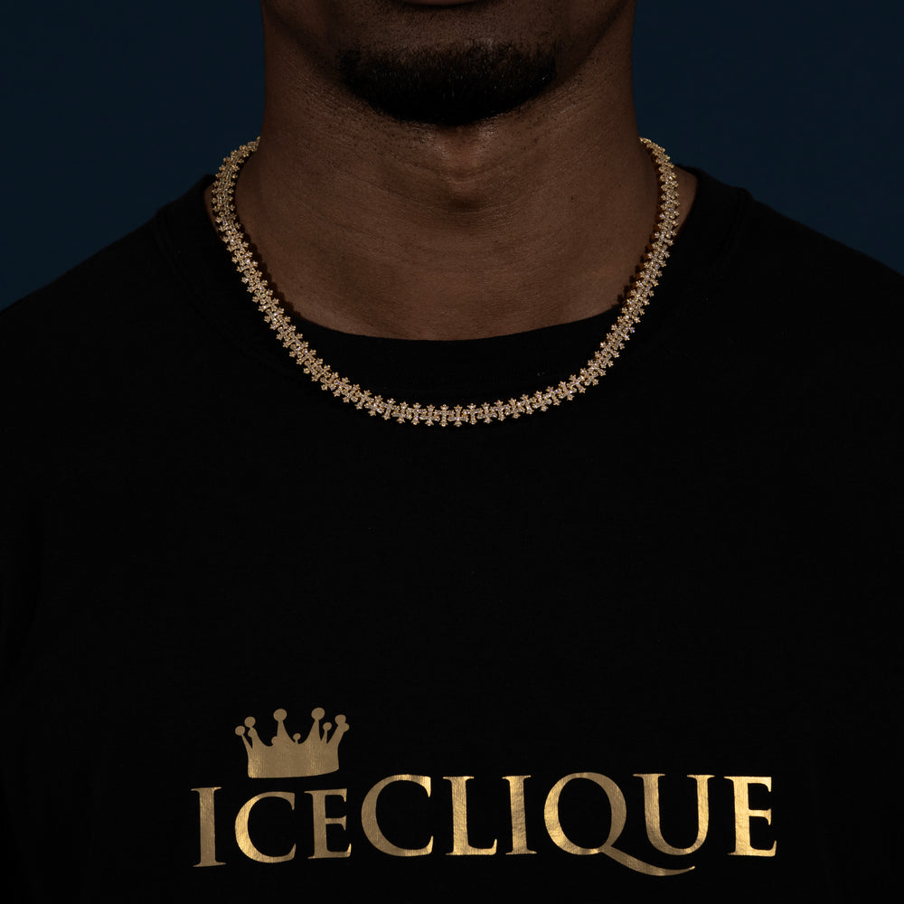 8MM Cross Cuban Chain - Moissanite & S925 - ICECLIQUE JEWELRY 