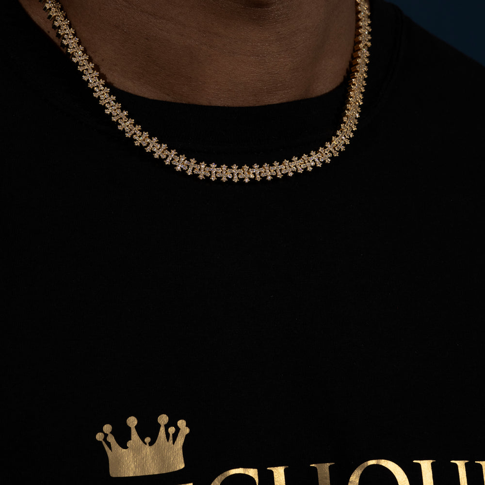 8MM Cross Cuban Chain - Moissanite & S925 - ICECLIQUE JEWELRY 
