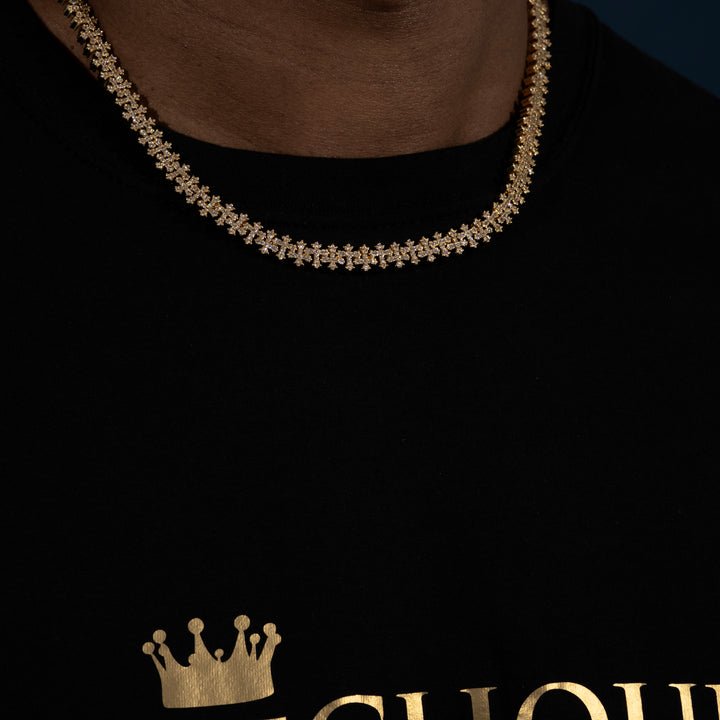8MM Cross Cuban Chain - Moissanite & S925