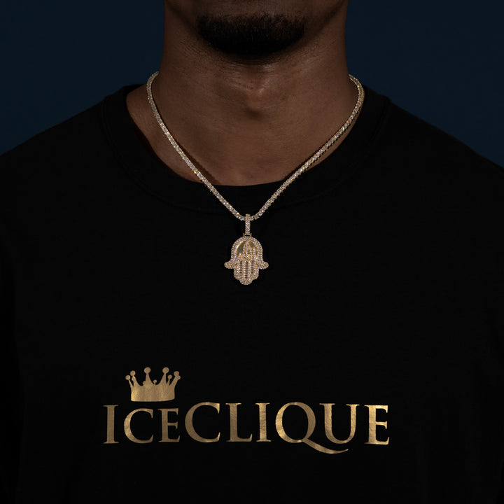 Hamsa Pendant - Moissanite & S925