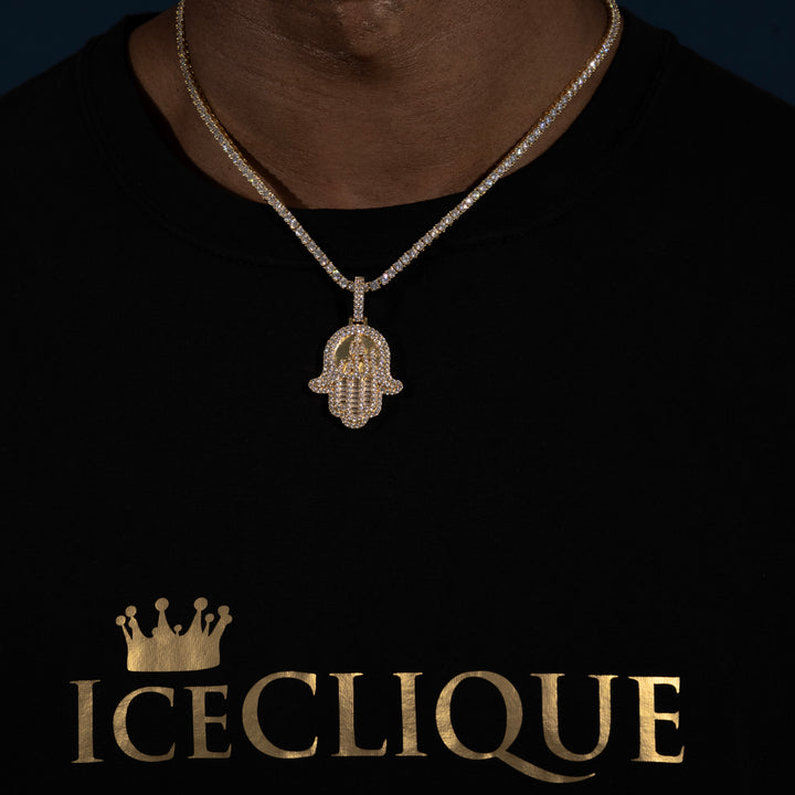 Hamsa Pendant - Moissanite & S925