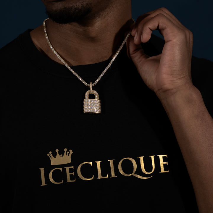 Padlock Pendant - Moissanite & S925
