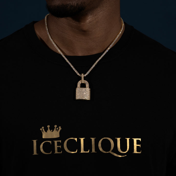 Padlock Pendant - Moissanite & S925