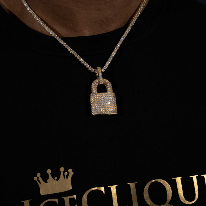 Padlock Pendant - Moissanite & S925