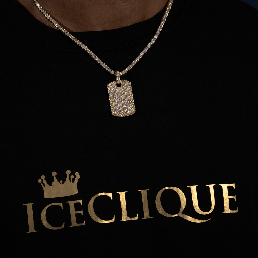 Dog Tag Pendant - Moissanite & S925 - ICECLIQUE JEWELRY 