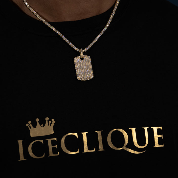 Dog Tag Pendant - Moissanite & S925