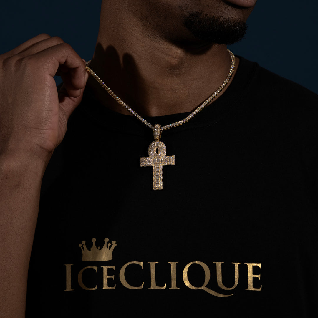 Baguette Ankh Pendant - Moissanite & S925