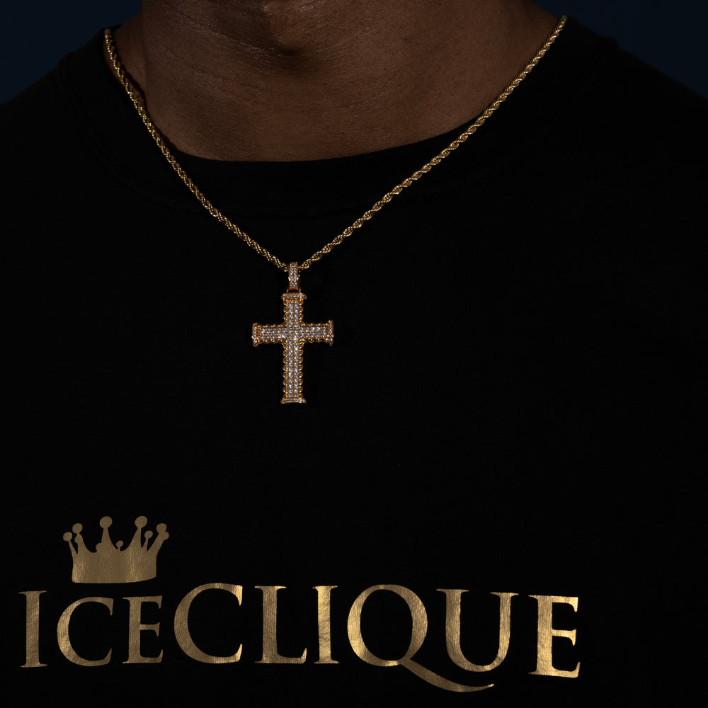 Cross Pendant - Moissanite & S925 - ICECLIQUE JEWELRY 