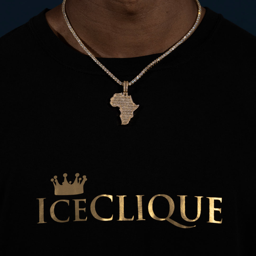 Baguette Africa Pendant - Moissanite & S925