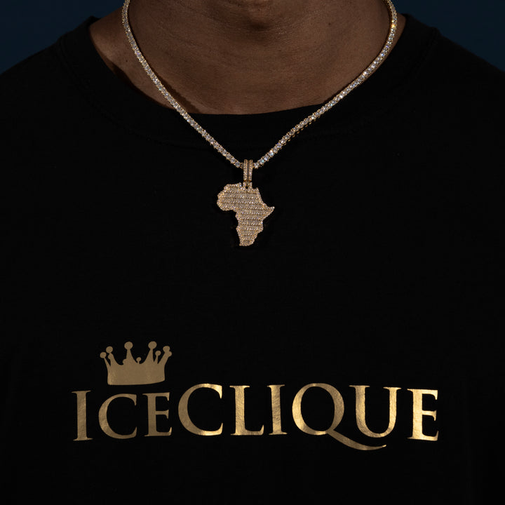 Baguette Africa Pendant - Moissanite & S925