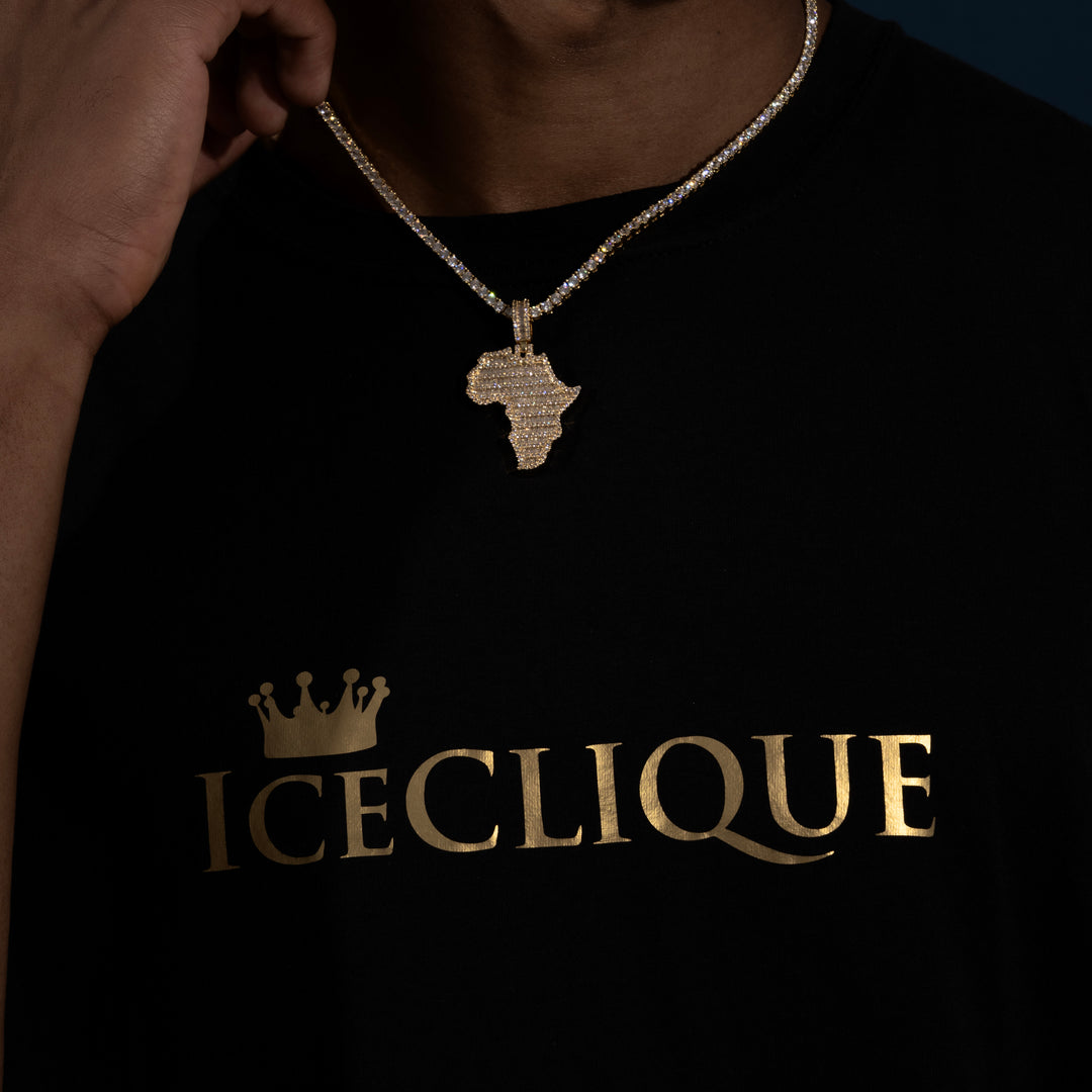 Baguette Africa Pendant - Moissanite & S925