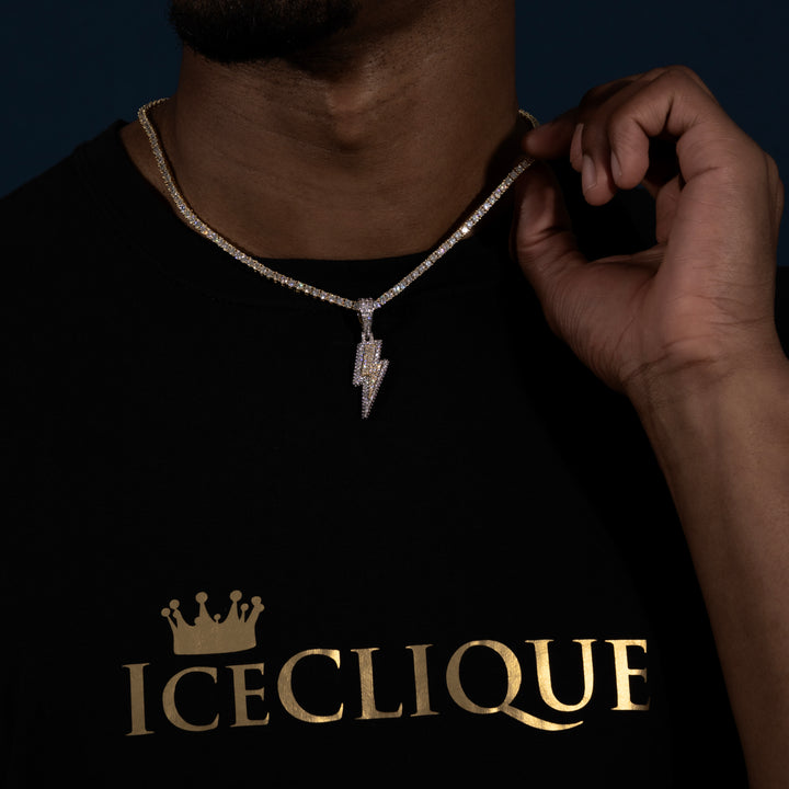 Lightning Bolt Pendant - Moissanite & S925